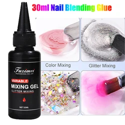 30ml Color Mixing Gel Nail Polish Soak Off UV LED Nail Glitter Sequins Fusion Gel Varnish Manicure Decoration Tool