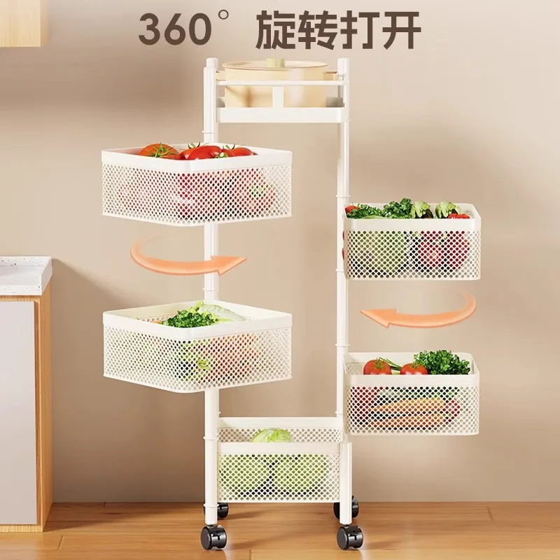 trolley rack removable snacks multi-layer rack kitchen multi-functional rotation