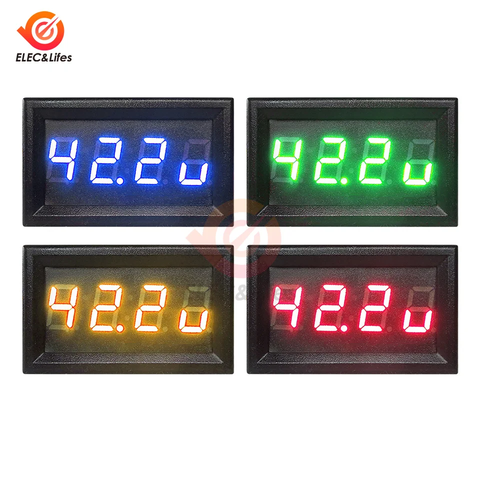 SMZhomeone Voltmètre 3 En 1 12V Voiture - Thermomètre Intérieur Extérieur + Horloge LED Bleue
