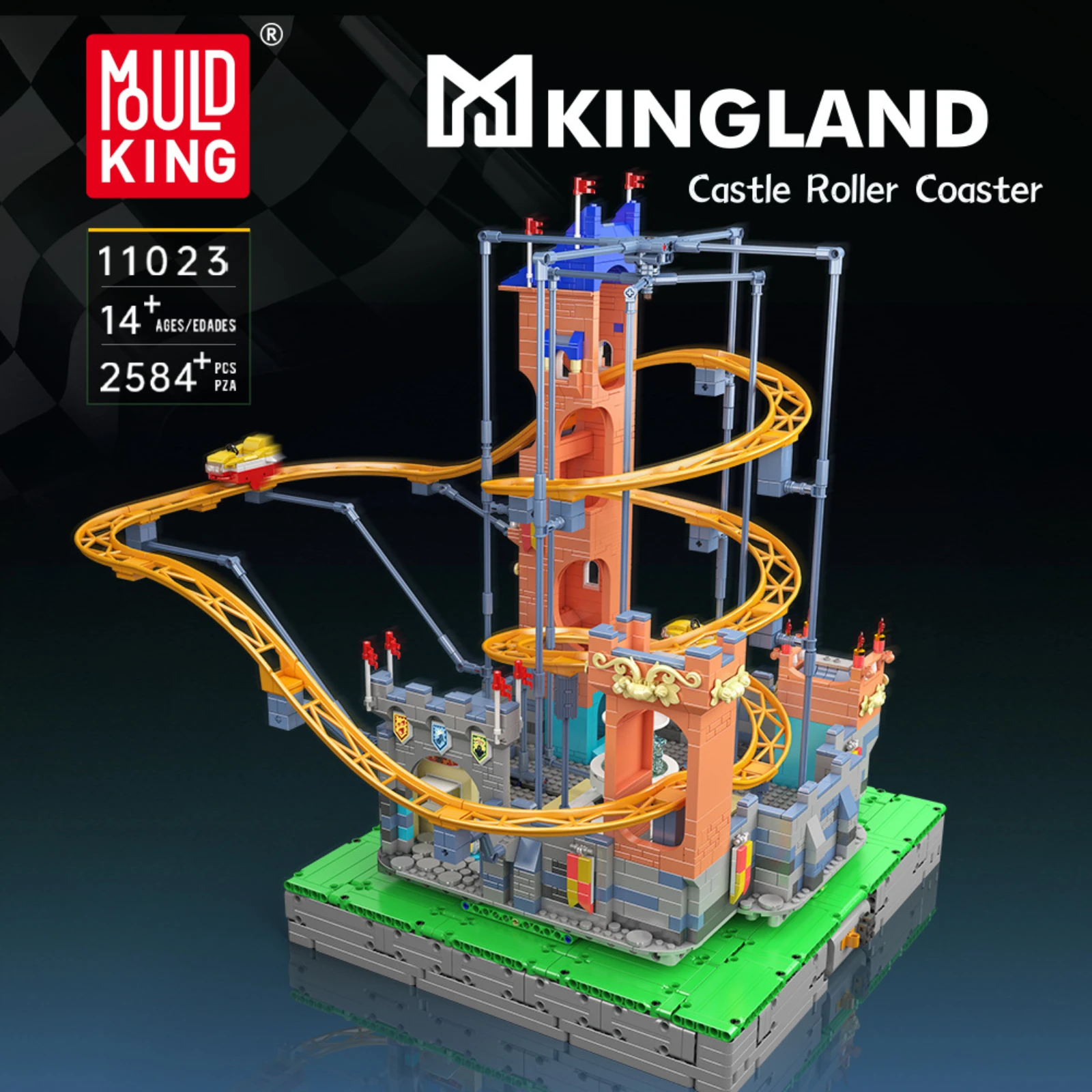 

MOULDKING Castle Roller Coaster Electric Remote Control Building Blocks 11023 Amusement Park Series Educational Toys Kid Gifts