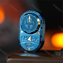 Shark EDC Toys Straight Push Rotating Double Deck Creative Novelty Mechanical Push Slider