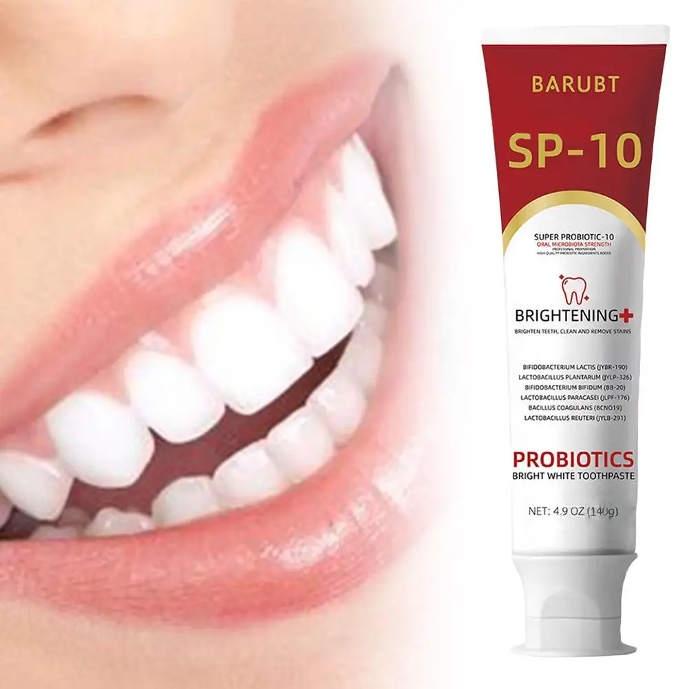 Dentifricio probiotico SP-10 Sbiancamento dei denti Rimuovi placca Alito Pulito Igiene Macchie Sbiancante fresco Denta Orale Nuovo 140g Tee X4U8