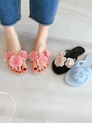Original Brand 2024 Summer Ladies New Flip-flop Hot Sale Women's Camellia Flat Casual Beach Shoes Girl Slippers SM251