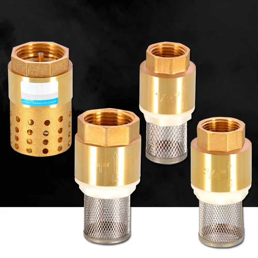 Brass Water Pump Bottom Valve Check Valve Anti Backflow Strainer Filter For Residential And Industrial Pipe Fittings