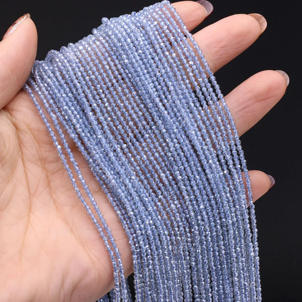5 Strands Natural Stone Beads Plating Color Faceted Crystal Stione Spacer Loose Beads Bracelet DIY Jewelry Making Necklace 2/3mm