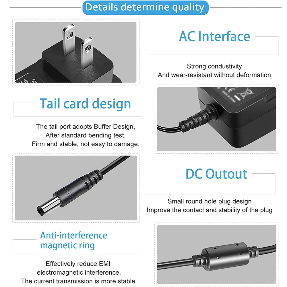 18 فولت 1A امدادات الطاقة محول ، الجدار شاحن 5.5x2.1 مللي متر تيار مستمر التوصيل ، ل تيار مستمر مروحة المرطب بلوتوث المتكلم شريط الصوت مضخم الصوت