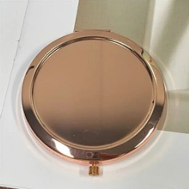 Klappbarer Make-up-Spiegel aus massivem Metall, tragbar, kompakt, Reise-Kosmetikspiegel mit Sockel, DIY-Geschenk, persönliches individuelles Logo
