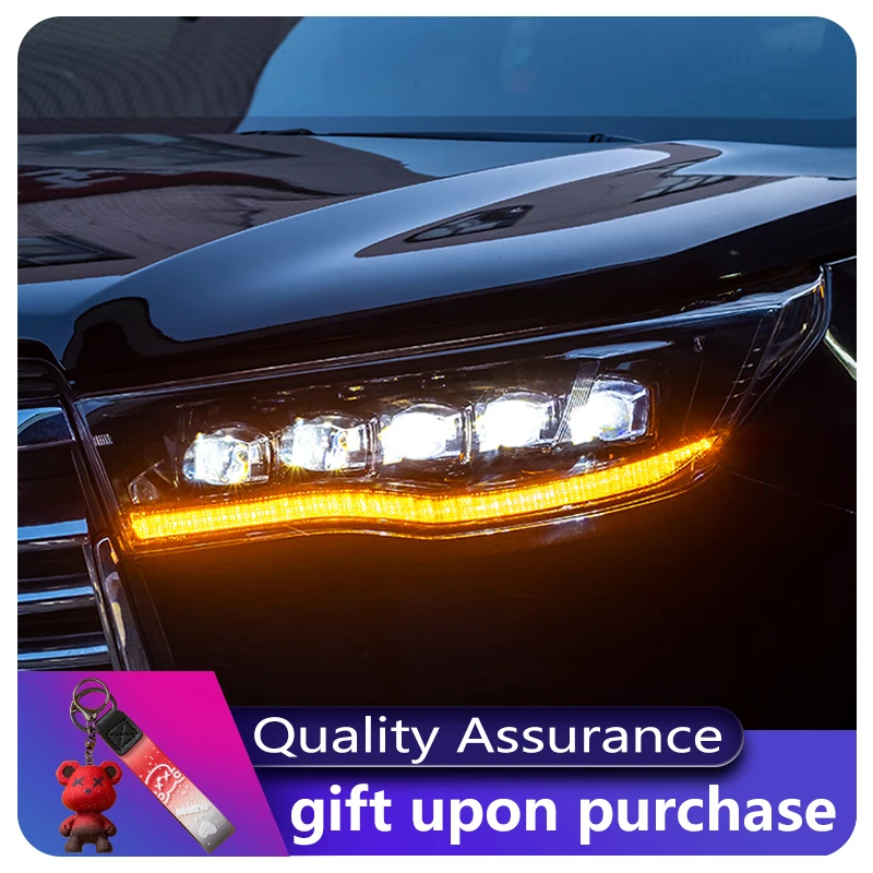 

A Pair of Car Modified For Toyota Highlander 2015-2017 Xenon Front Lamp LED Upgrade Headlight Projector Lens Auto Accessories
