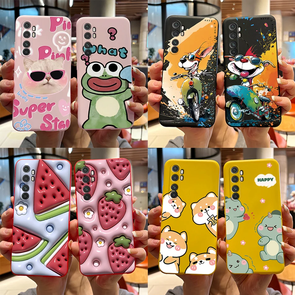 For Xiaomi Mi Note 10 Lite Case Cute Bear Cartoon Frog Printed TPU Back Cover For Xiaomi Note10 Pro Note 10lite Phone Case Funda