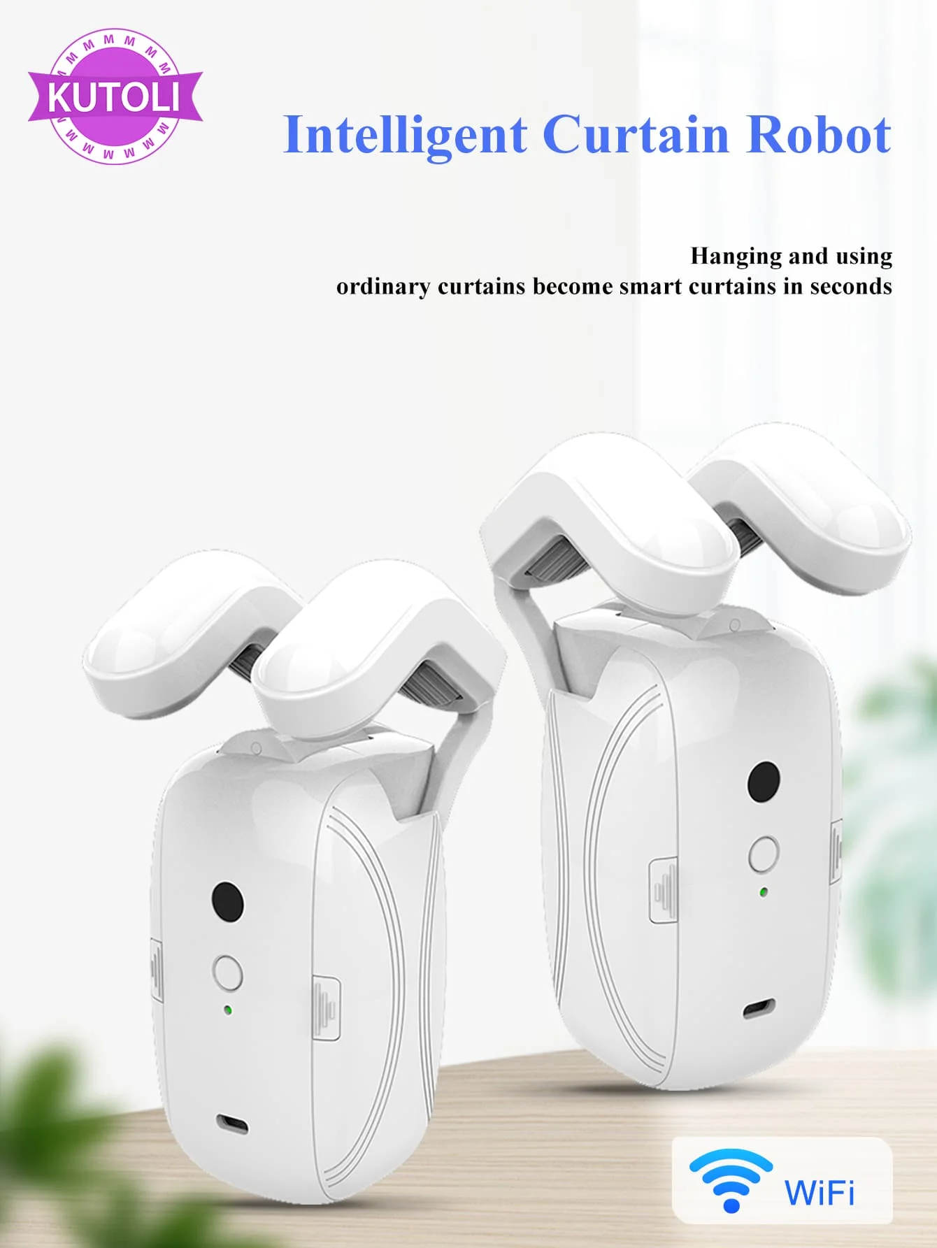 2PCS Tuya WiFi  Intelligent Curtain Motor Electric Curtain Support APP Remote Control Robot Automatic Opener Timer Setup