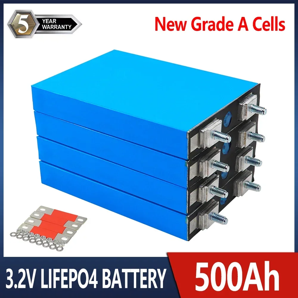 3.2V 100Ah 200Ah 300Ah 400Ah 500Ah LiFePO4 Lithium Iron Phosphate Cell Can be Combined into 12V 24V 36V 48V Rechargeable Battery