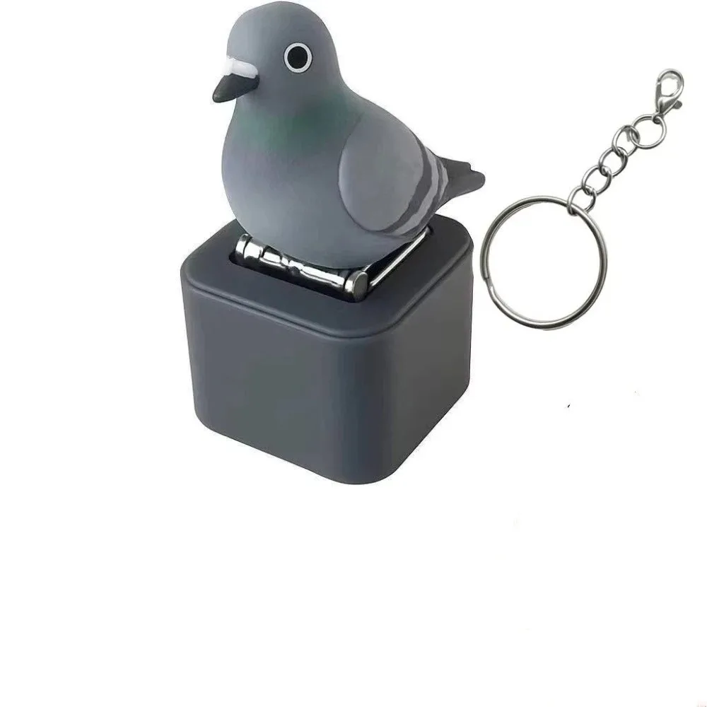 Flash Effects Monkey Button Keychain Colorful Lights with LED Pigeon Voice Key Ring Sensory Design Donkey Lamb Sounds Pendant