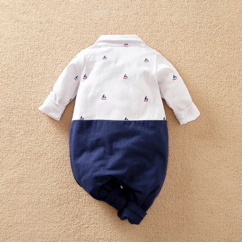 Spring and Autumn Boys and Girls Set Gentleman Style Handsome Cotton Comfortable Baby Long Sleeve Bodysuit