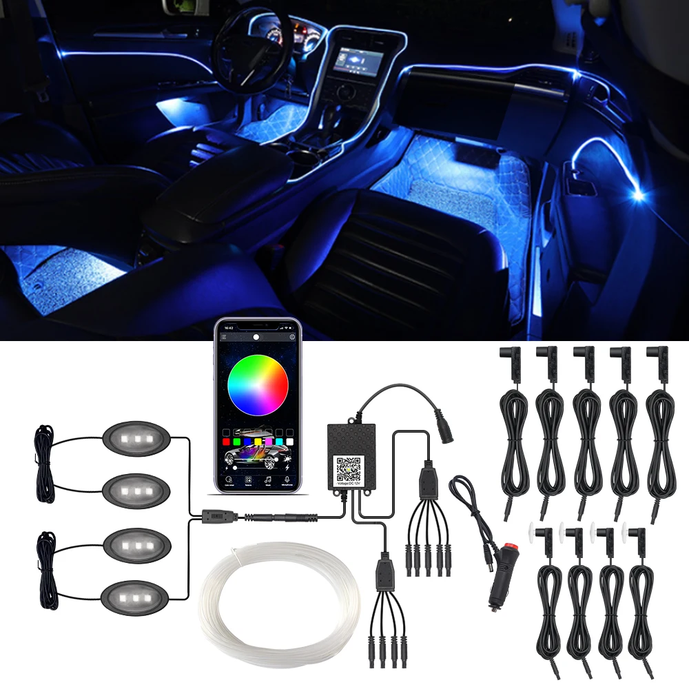 

Car Accessories Interior Decorative App Control RGB LED Light Dashboard Car LED Strips Ambient Light