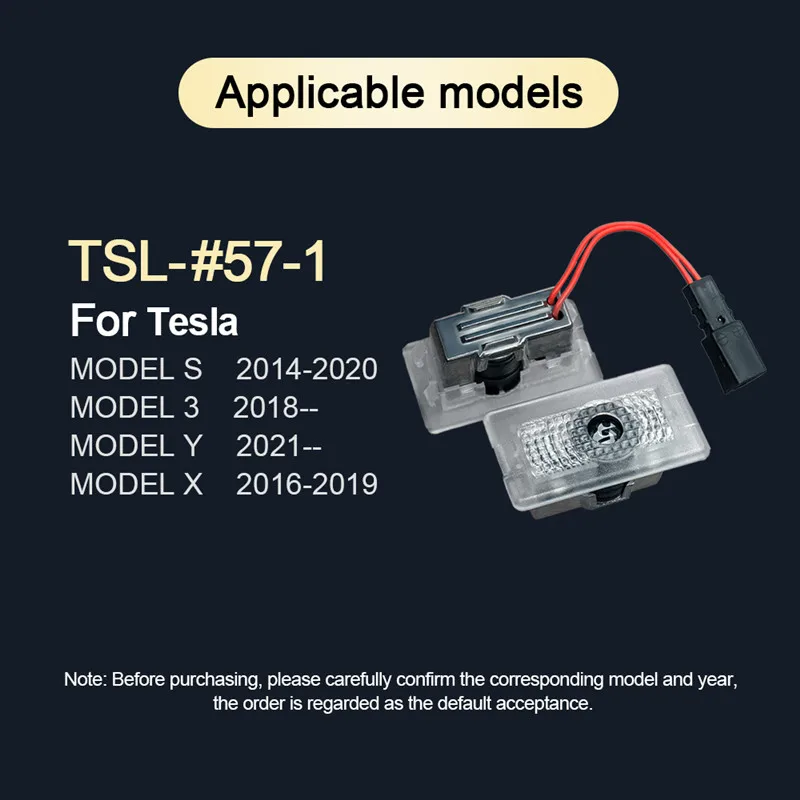LED Car Door Projector Welcome Decoration Lamp Courtesy 3D Laser Ghost Shadow HD Light Accessories For TESLA Model 3 Y RWD S X