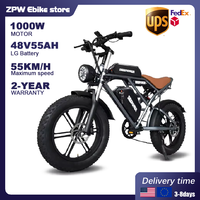 ZPW S7Pro Electric Bicycle 2000W 48V 55AH 20 Inch Motor Adults Electric Fat Tire Electric Bikes Mountain Oil Brake For E Bikes