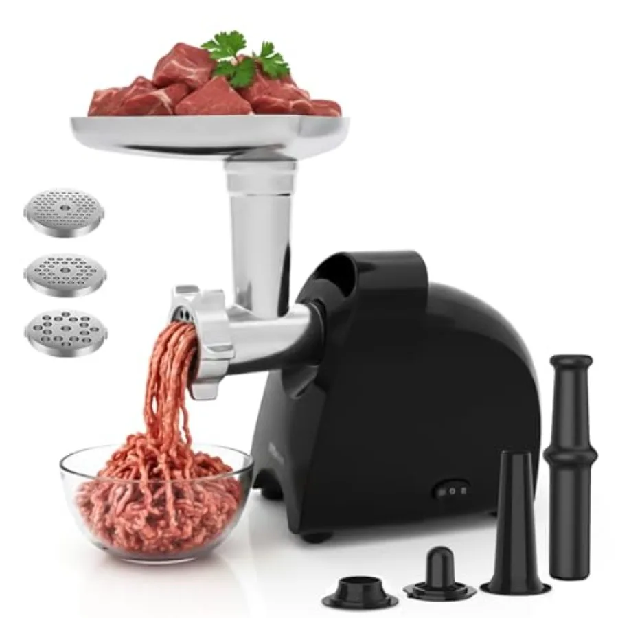 

Электрическая мясорубка для интенсивной работы - 3-в-1: мясорубка, прибор для приготовления колбас, многофункциональный измельчитель для домашнего использования, насадка для колбас с 3 насадками-тёрками