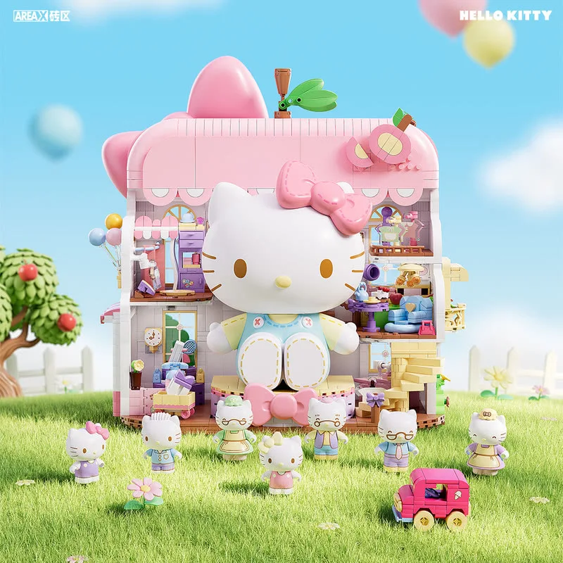 AREA-X New Sanrio Series Hello Kitty Family Sweet Home Building