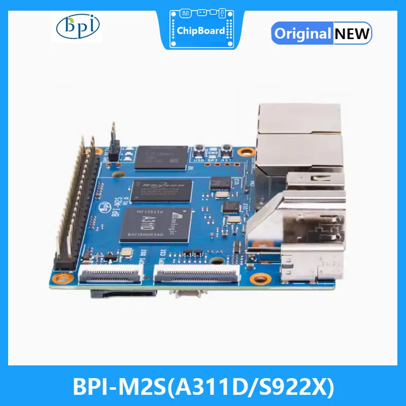 BPI-M2S, SoC Amlogic A311D Or S922X Hexa-core,4GB LPDDR4 RAM 16GB eMMC Video HDMI 2.1 4Kp60 OS Ubuntu Debian Android