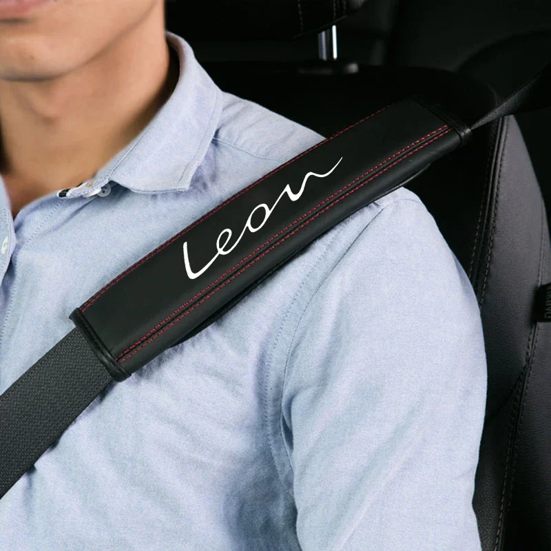 For 1pc Cowhide Car Interior Seat Belt Protector Cover For car Auto Accessseat leon mk3 mk2 mk3 5f car Accessories