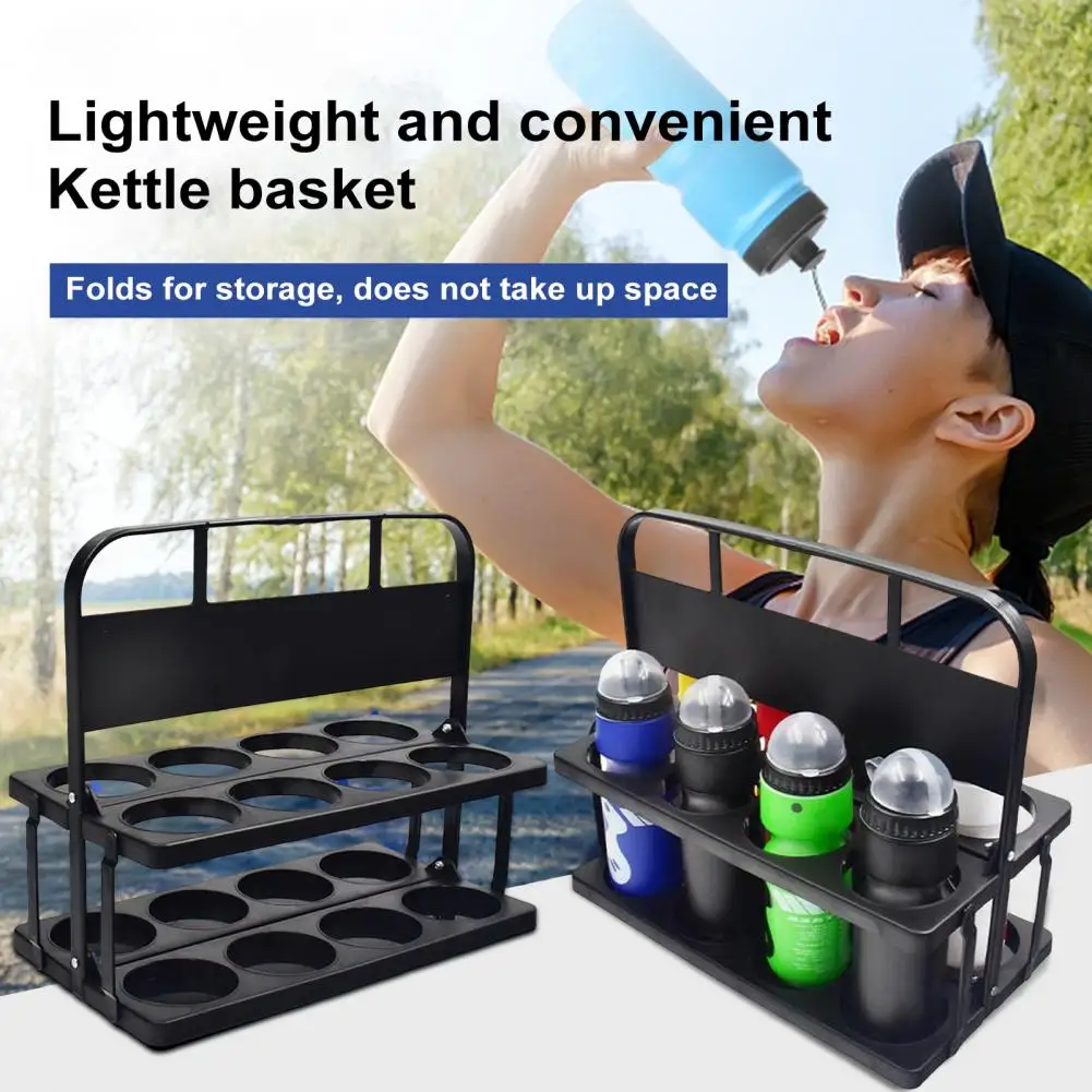 

40*35cm Collapsible Water Bottle Carrier For Athletes Foldable 8-Hole Drink Cup Rack Sports Basket Holder For Outdoor Activities