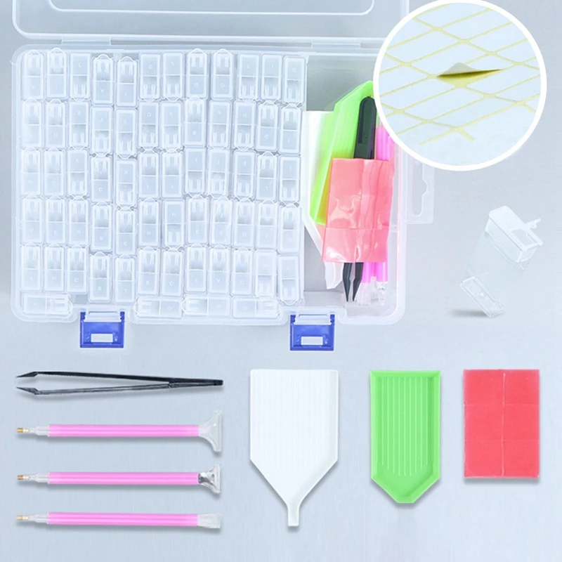 64 Checkered 5D Diamond Painting Box Storage Box DIY Accessories Suitable For Full Diamond Embroidery