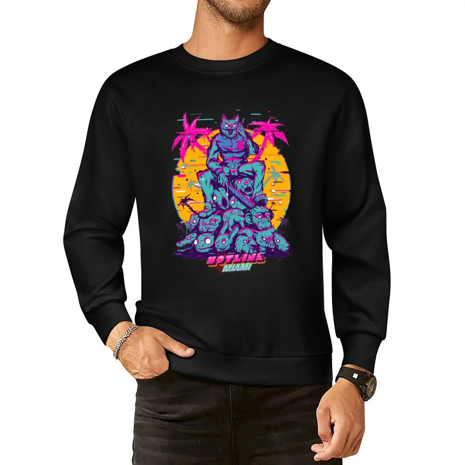 

Hotline Miami Pullover Hoodie men's sweat-shirt set male clothes graphic t shirts men sweatshirts for men