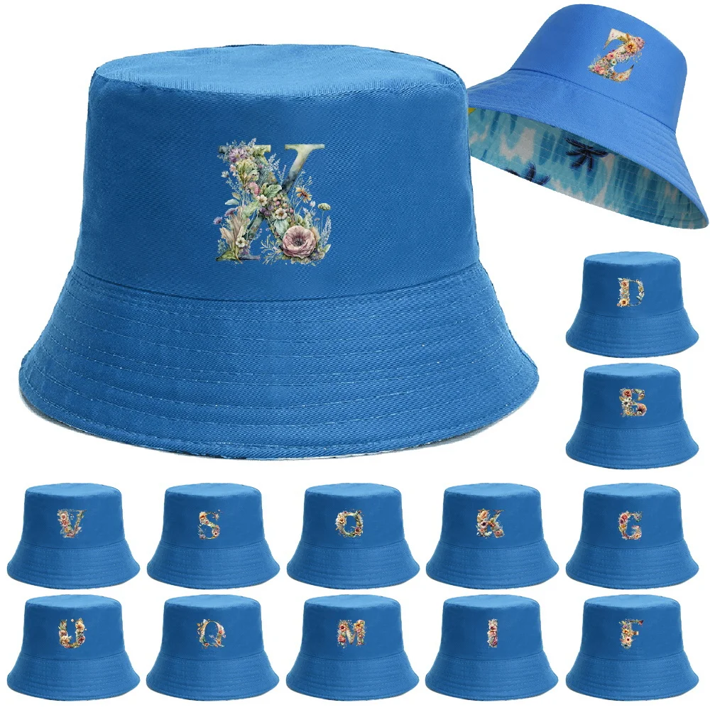 

Fisherman Fishing Hat Fashion Reversible Cap Floral Letter Pattern Print Bucket Hats Men Women Beach Girl Boy Panama Hat