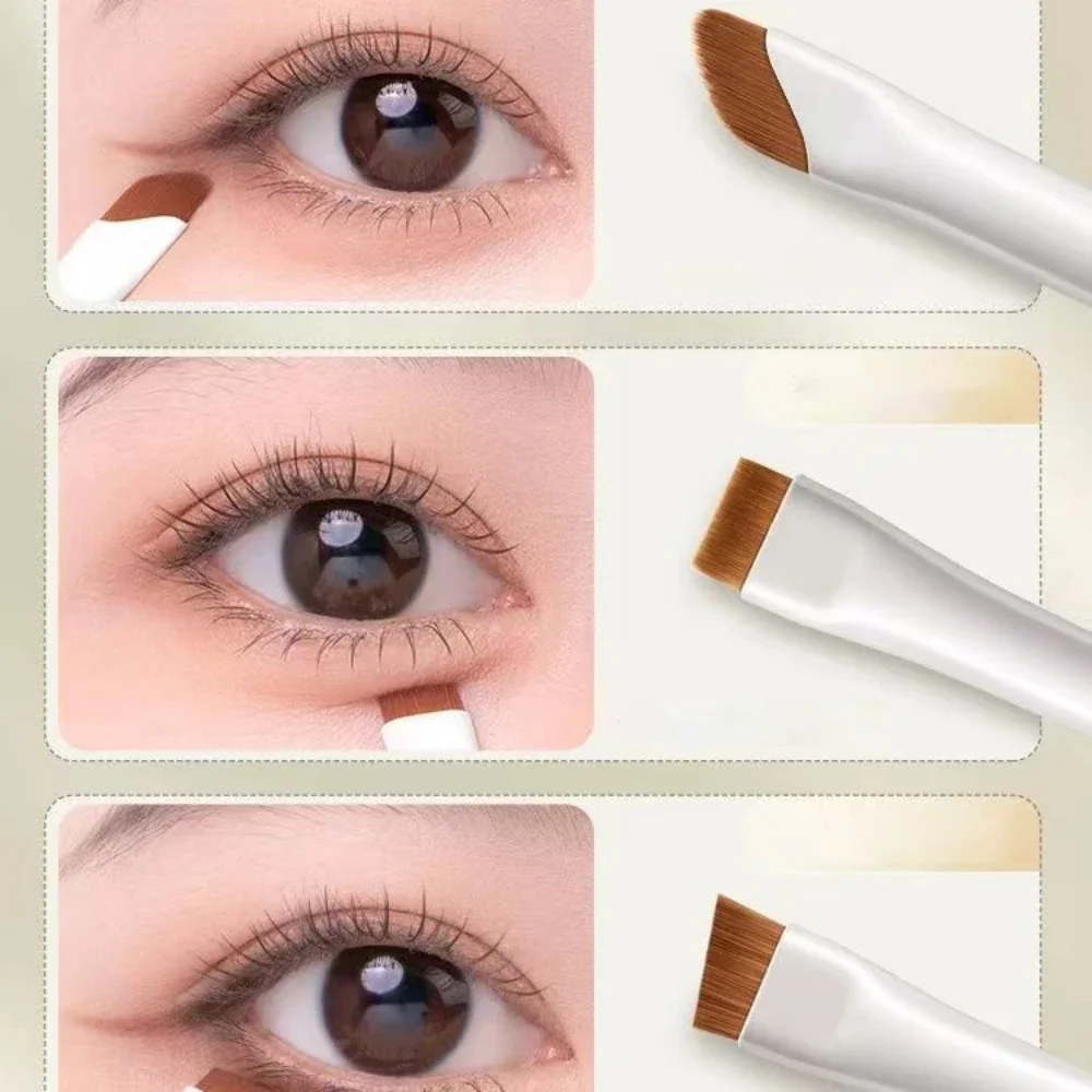 1pcs Ultra Thin Fine Angle Flat Eyebrow Brush Blade Eyeliner Brush Under The Eye Makeup Brushes Precise Detail Brush White