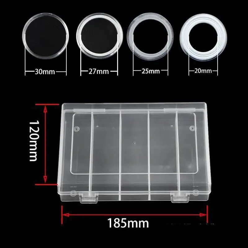 100pcs Coin Storage Box Antioxidative Plastic Commemorative Coin Collection for