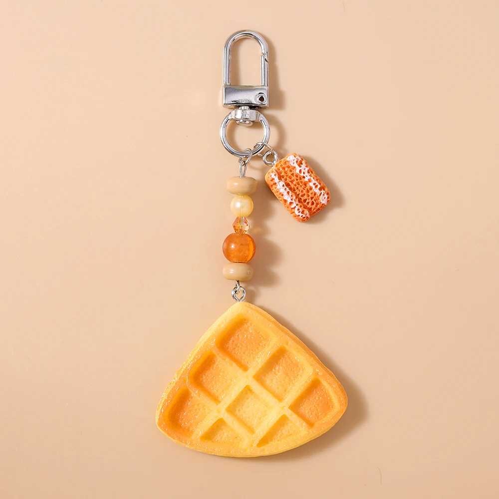 Aihua Nette Brot Keks Schlüsselbund Schöne Waffel Cookies Schlüsselanhänger Für Frauen Mädchen Simulation Lebensmittel Handtasche Anhänger Schmuck Geschenke – Detail 7