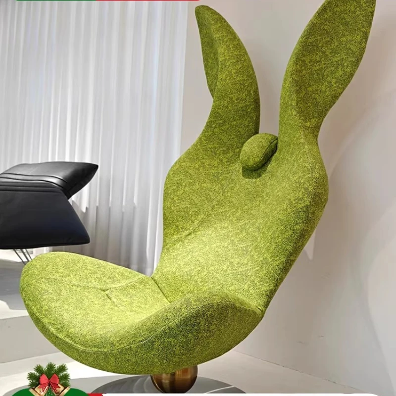 Designer Green Rabbit Armchair Internet Celebrity Leisure Chair Single Sofa Chair Living Room Rotation