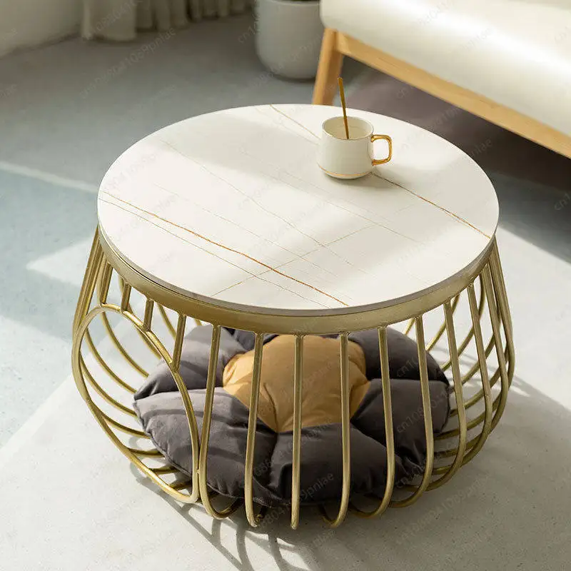 

Nordic Glass Coffee Table with Cat Nest Living Room