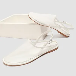 2025 New Summer Transparent Mesh Sandals Women Flats Walking Shoes Ladies Closed Toe Slingback Beach Sandalias Mujer Loafers
