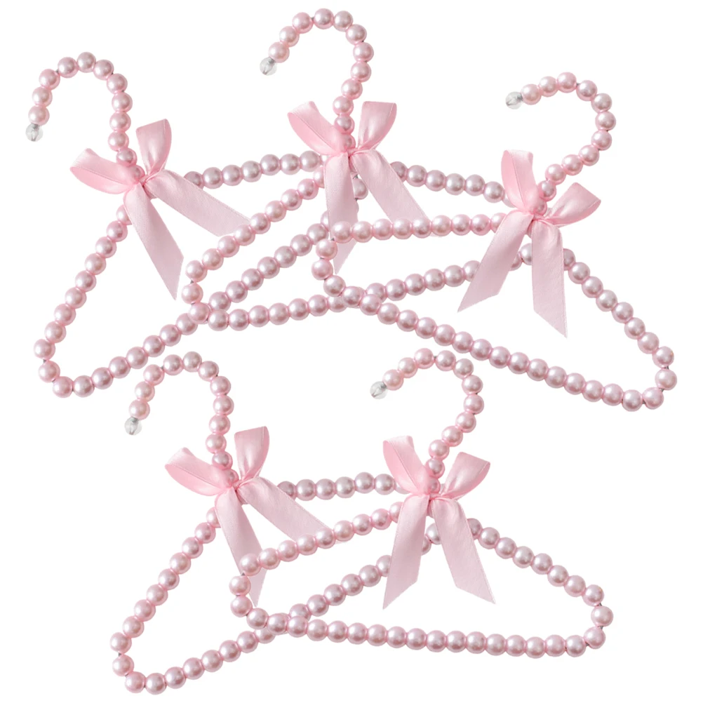 

5Pcs Clothes Hangers Strong Structure Pearl Coated Hangers for Nursery Clothes Protection No Deformation Shoulder Support