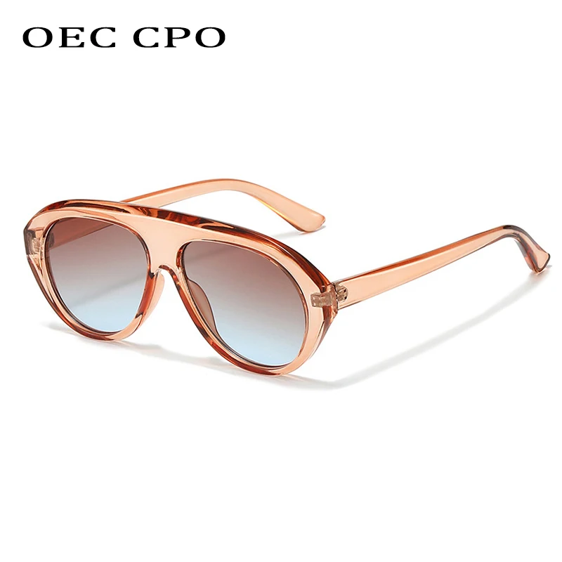 OEC CPO Vintage Pilot Sunglasses Women Fashion Gradient Candy Colors Shades UV400 Square Sun Glasses Female Eyewear Men