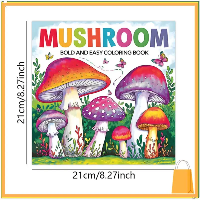 L52A-大人のためのキノコの塗り絵: リラックスしてクリエイティブな塗り絵イラストレーターアート