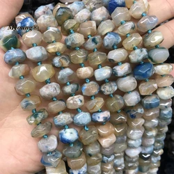 Faceted Light Blue Sakura Cherry Agates Rondelle Beads For DIY Jewelry Making MY221210