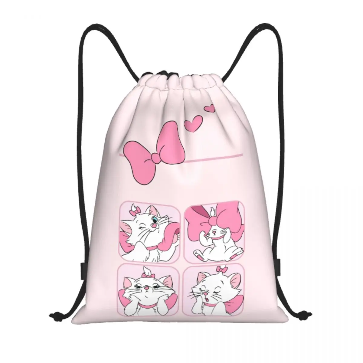 Benutzer definierte Anime Kordel zug Taschen Frauen Männer leichte Marie Cat Sport Gym Aufbewahrung rucksack