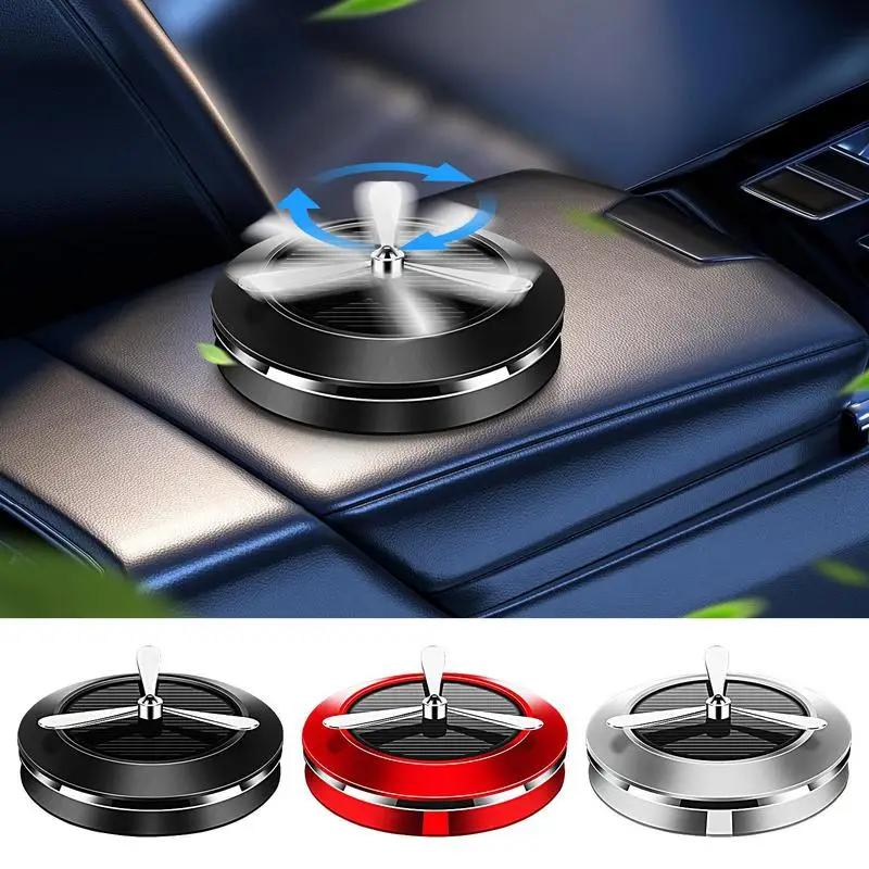 Solar Powered Car Rotating Aromatherapy Air Freshener Fragrance Ornament Diffusers For EssentialOils Auto Interior Accessories