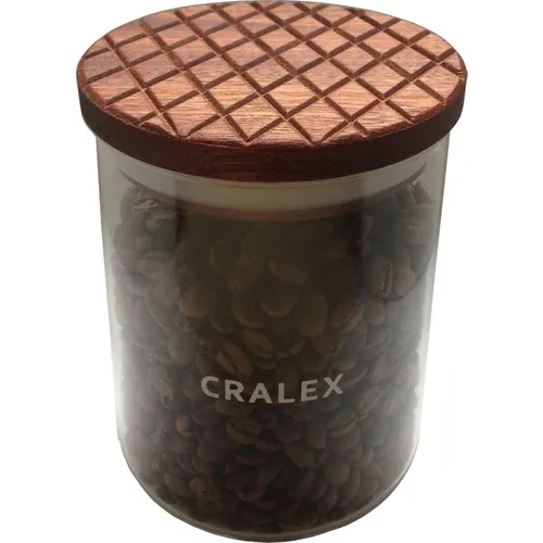 Cralex Luxor 850 Ml Mahogany Lid Borosilicate Glass Jar