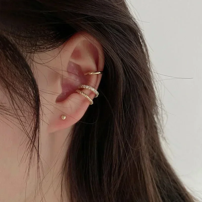 3 unids/set de pendientes de Clips para mujer, pendientes minimalistas personalizados para sin agujeros para las orejas, pendientes falsos con Clip para Piercing
