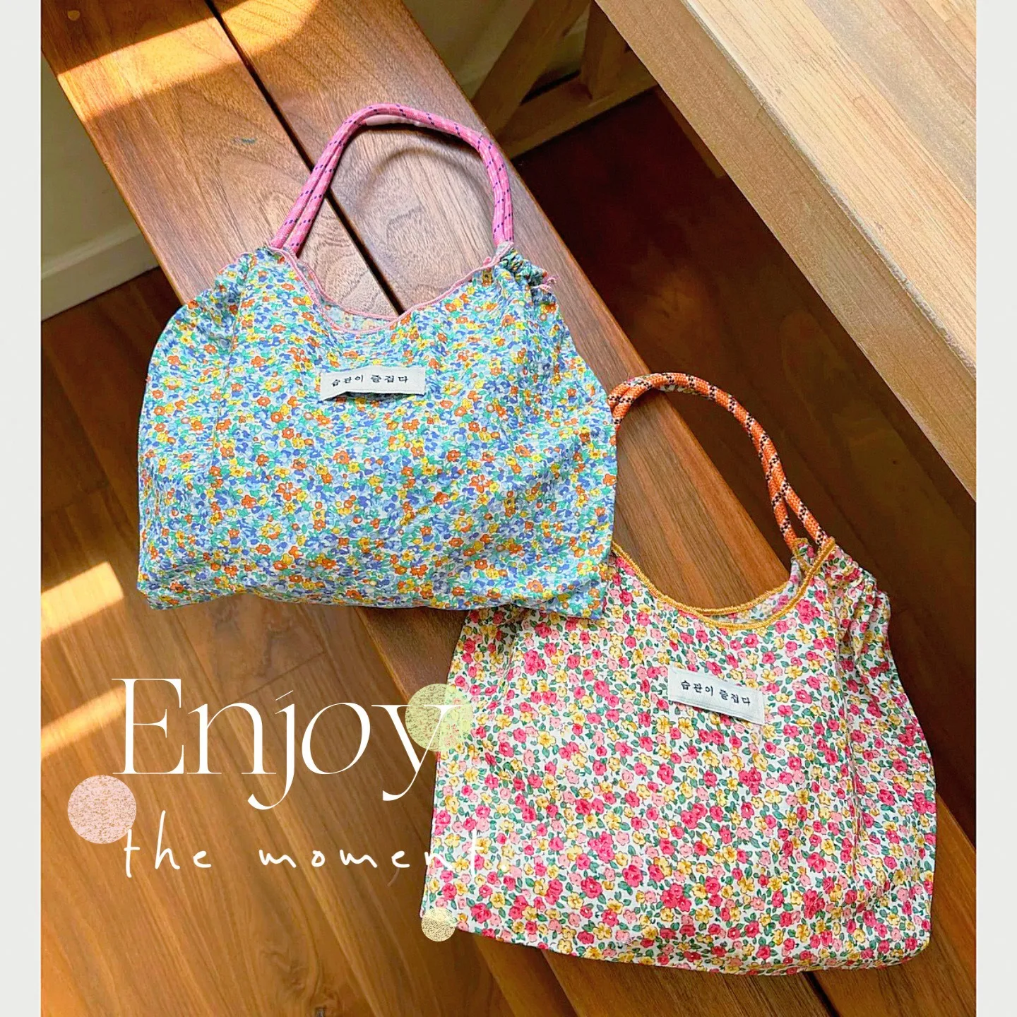 

Large Capacity Baby Bag Ins Floral Canvas Bag Single Shoulder Tote Bag Environmentally Friendly Cloth Bag Mommy Bag