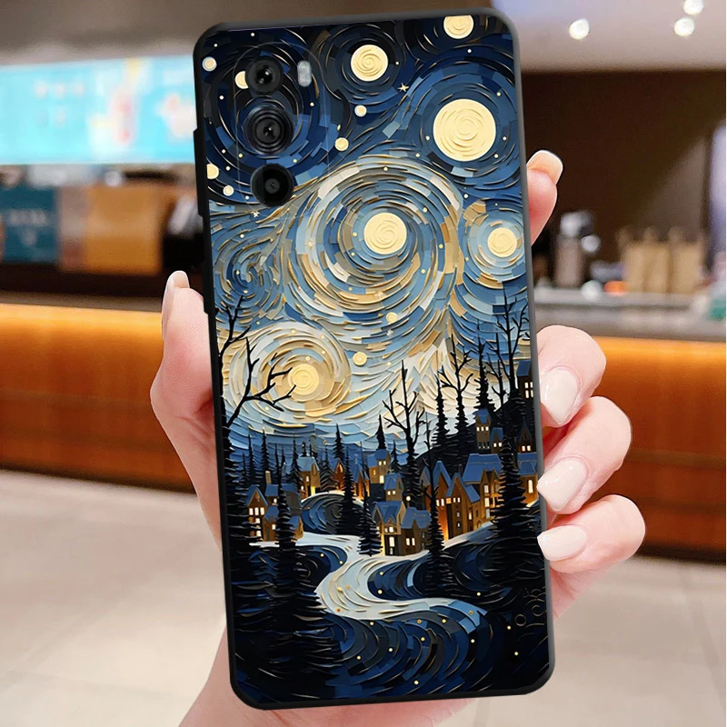 

Winter Christmas snowflake Phone Case For Motorola Edge 50 40 Pro 60 50 40 30 Ultra Neo Fusion Moto G Play G Stylus G Power G