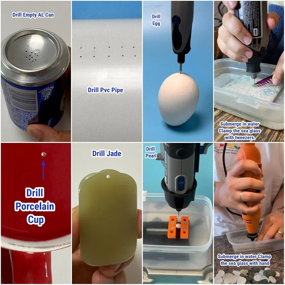 

EYFL-For Sea Glass Beach Stone Rock Diamond-Drilling Bits 30Pcs 1/8" Shank  1Mm For Dremel-Rotary Tools For