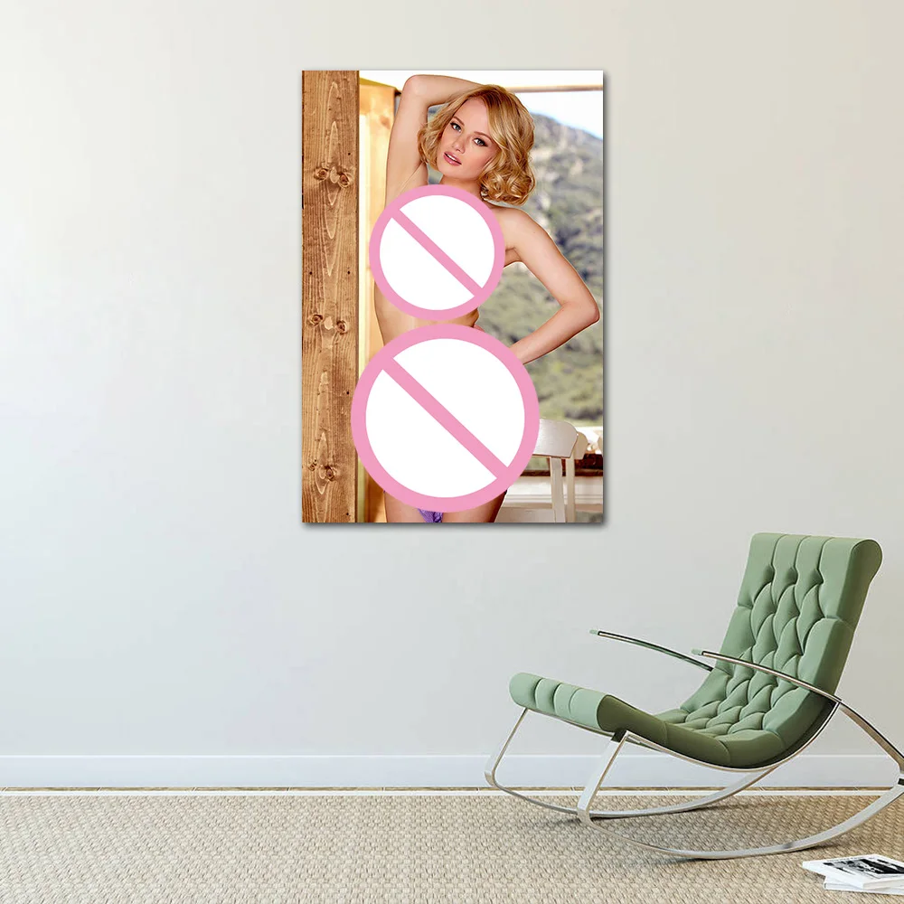 Canvas Painting Beautiful Blonde Woman Poster Print Wall Art Pictures for Living Room Boy Bedroom Home Decor
