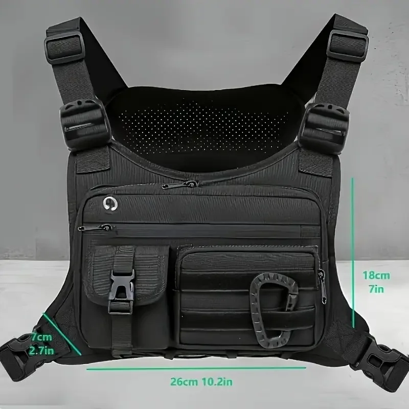 Tactical Chest Bag Men's Vest Edc Waterproof Anti-Theft Chest Pack Rig for Outdoor Cycling Bags Running Front Chest Pack