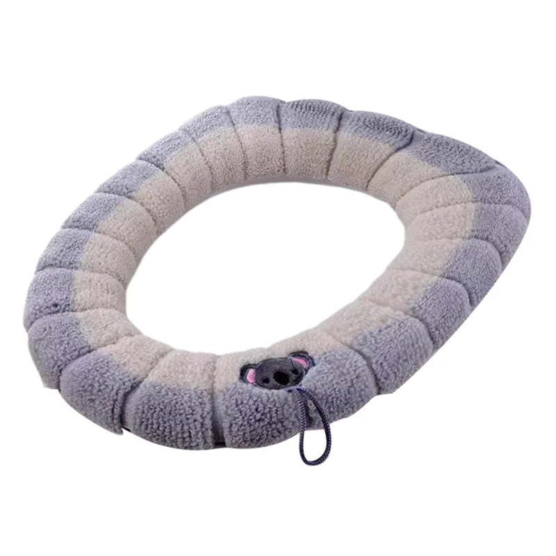 ABZV-funda Universal gruesa para asiento de inodoro de felpa para invierno, alfombrilla portátil lavable suave, almohadilla de baño con accesorios