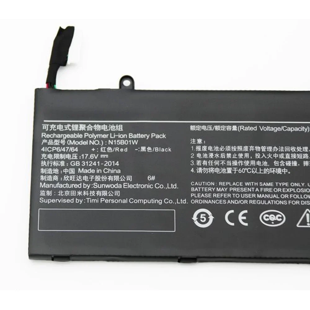 Brand New Original N15B01W 15.4V 40.04Wh Laptop Battery for Xiaomi Mi Ruby 15.6 inch Ti TM1703 TM1802 TM1709