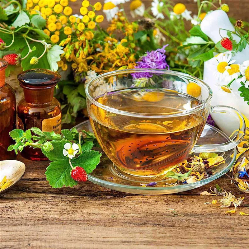 

50Pcs Tea Strainer Stainless Steel Tea Ball Infuser Loose,Extended Chain Hook For Seasonings Cup Bottle Party Favors